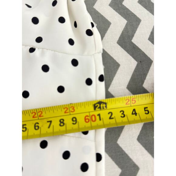Talbots 1X Polka Dot Button-Down Blouse Long Sleeve Collared White Black Top - Picture 5 of 5